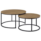 Lainey Mango 2-Piece Round Nesting Coffee Table by Coaster at Eve Furniture