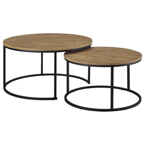 Lainey Mango 2-Piece Round Nesting Coffee Table by Coaster at Eve Furniture