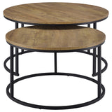 Lainey Mango 2-Piece Round Nesting Coffee Table by Coaster at Eve Furniture
