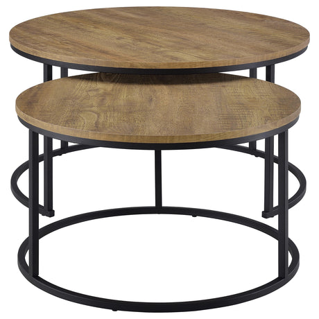Lainey Mango 2-Piece Round Nesting Coffee Table by Coaster at Eve Furniture
