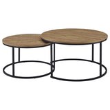 Lainey Mango 2-Piece Round Nesting Coffee Table by Coaster at Eve Furniture