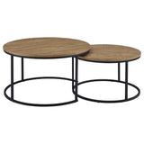 Lainey Mango 2-Piece Round Nesting Coffee Table by Coaster at Eve Furniture