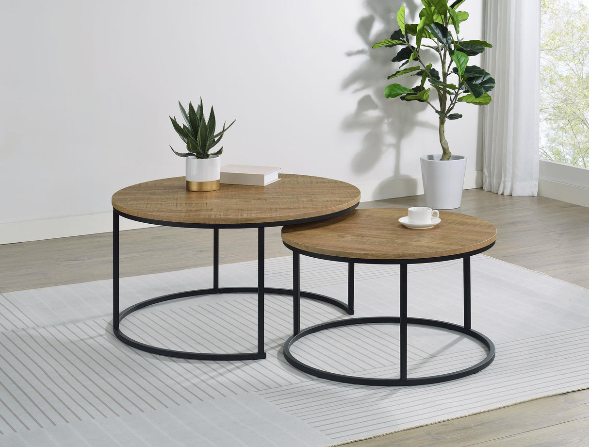 Lainey Mango 2-Piece Round Nesting Coffee Table by Coaster at Eve Furniture