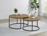 Lainey Mango 2-Piece Round Nesting Coffee Table by Coaster at Eve Furniture