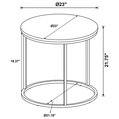 Lainey Mango Round Occasional Side End Table by Coaster at Eve Furniture
