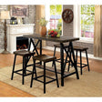Lainey Weathered Medium Oak/Black Counter Height Table by Furniture of America at Eve Furniture