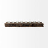 Lakara Reclaimed Wood Eight Tealight Table Candle Holder by Mercana at Eve Furniture