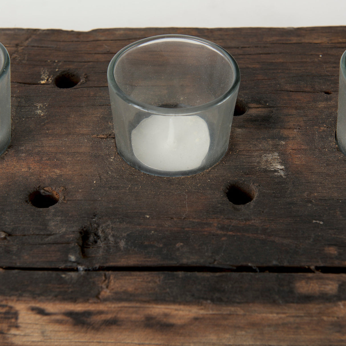 Lakara Reclaimed Wood Eight Tealight Table Candle Holder by Mercana at Eve Furniture