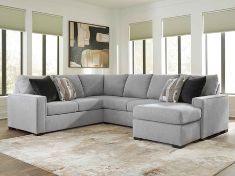 Lakepoint Nickel 2-Piece Sectional with RAF Chaise by Ashley at Eve Furniture