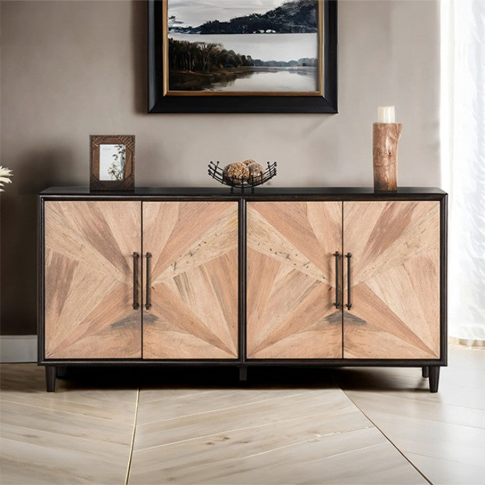 Lakeside Black/Natural Cabinet by Furniture of America at Eve Furniture