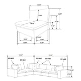 Lakeview 5-piece Upholstered Modular Sectional Sofa Ivory