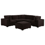 Lakeview Dark Chocolate 5-piece Upholstered Modular Sectional Sofa by Coaster at Eve Furniture