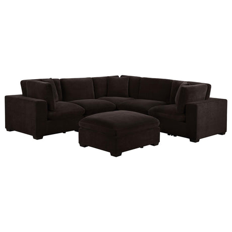 Lakeview Dark Chocolate 5-piece Upholstered Modular Sectional Sofa by Coaster at Eve Furniture