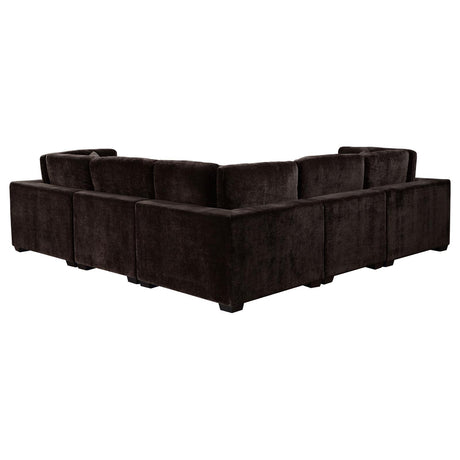 Lakeview Dark Chocolate 5-piece Upholstered Modular Sectional Sofa by Coaster at Eve Furniture