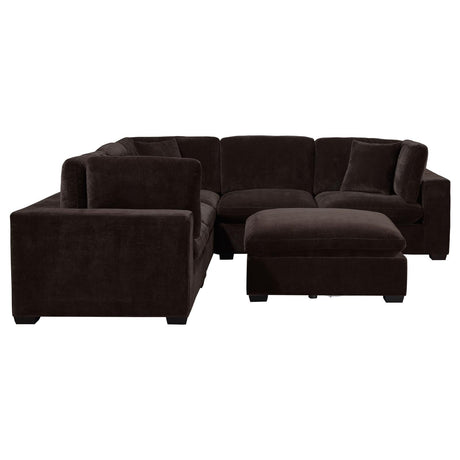 Lakeview Dark Chocolate 6-Piece Upholstered Modular Sectional Sofa by Coaster at Eve Furniture