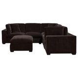 Lakeview Dark Chocolate 6-Piece Upholstered Modular Sectional Sofa by Coaster at Eve Furniture