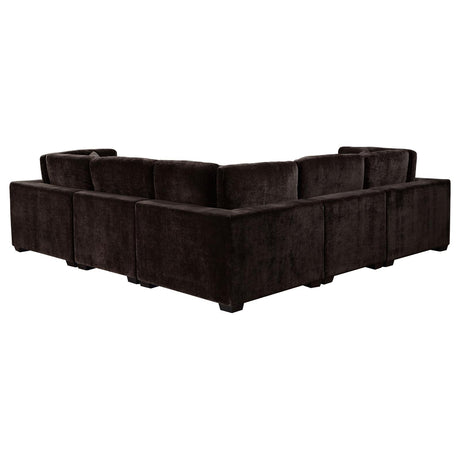 Lakeview Dark Chocolate 6-Piece Upholstered Modular Sectional Sofa by Coaster at Eve Furniture
