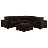 Lakeview Dark Chocolate 6-Piece Upholstered Modular Sectional Sofa by Coaster at Eve Furniture