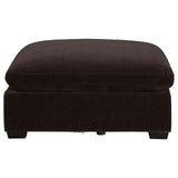 Lakeview Dark Chocolate Upholstered Ottoman by Coaster at Eve Furniture