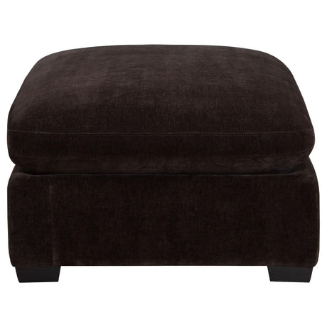 Lakeview Dark Chocolate Upholstered Ottoman by Coaster at Eve Furniture