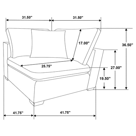 Lakeview Ivory 5-Piece Upholstered Modular Sectional Sofa by Coaster at Eve Furniture