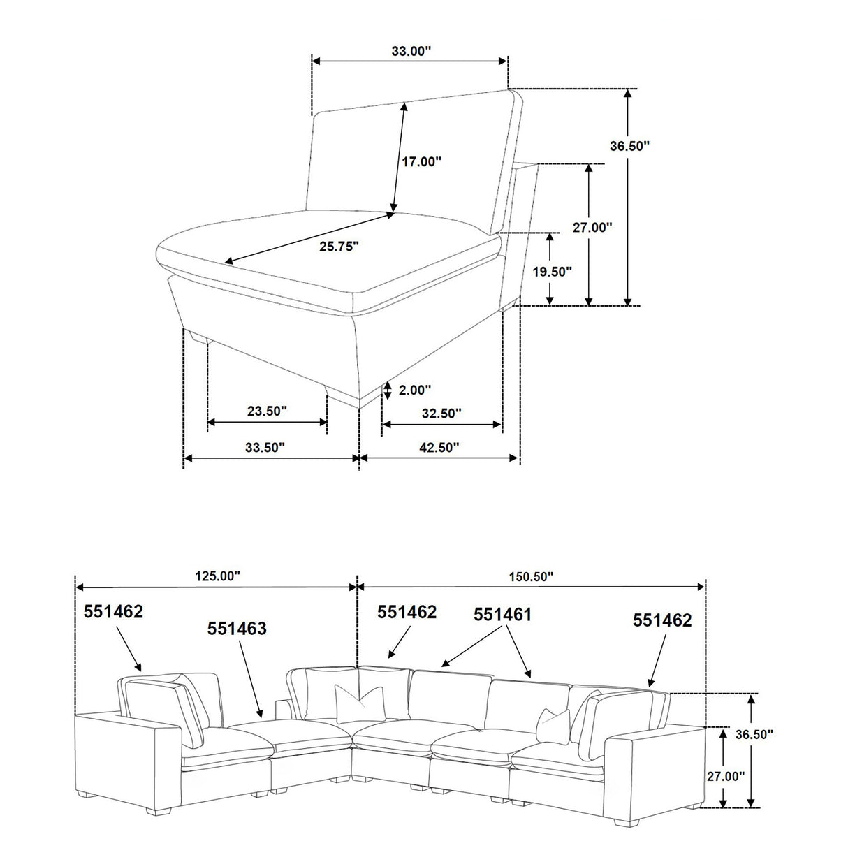 Lakeview Ivory 6-Piece Upholstered Modular Sectional Sofa by Coaster at Eve Furniture