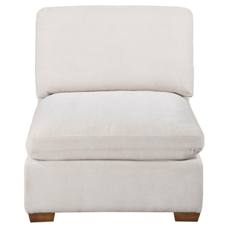 Lakeview Ivory Upholstered Armless Chair by Coaster at Eve Furniture