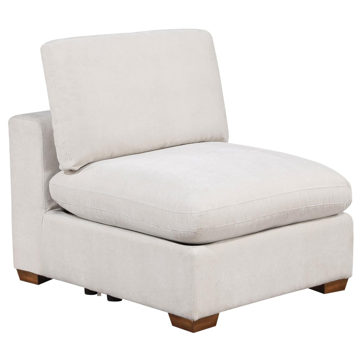 Lakeview Ivory Upholstered Armless Chair by Coaster at Eve Furniture