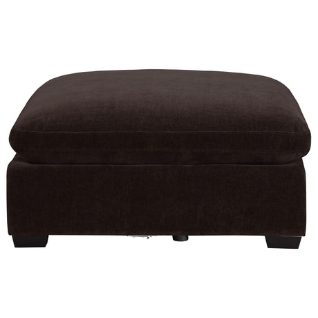 Lakeview Dark Chocolate Upholstered Ottoman by Coaster at Eve Furniture