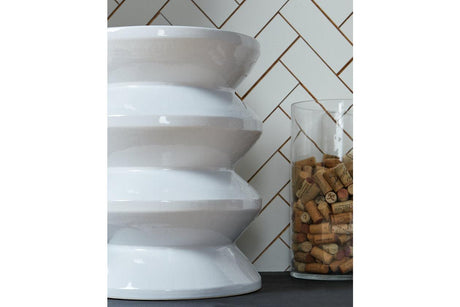 Lakiness White Stool by Ashley at Eve Furniture