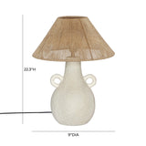 Lalit Natural & White Ceramic Table Lamp by TOV Furniture at Eve Furniture