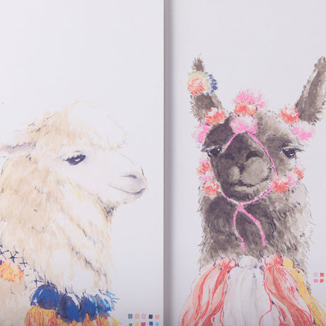 Lama Party IV by Panpan a Framed Art Print Matted under Glass by Mercana at Eve Furniture