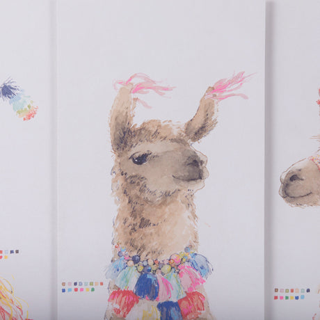 Lama Party IV by Panpan a Framed Art Print Matted under Glass by Mercana at Eve Furniture