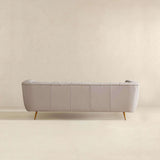 LaMattina Genuine Italian Grey Leather Channel Tufted Sofa by Ashcroft Furniture at Eve Furniture