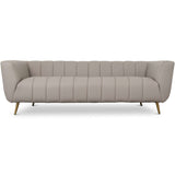 LaMattina Genuine Italian Grey Leather Channel Tufted Sofa by Ashcroft Furniture at Eve Furniture