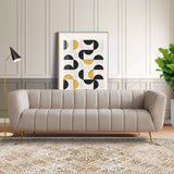 LaMattina Genuine Italian Grey Leather Channel Tufted Sofa by Ashcroft Furniture at Eve Furniture