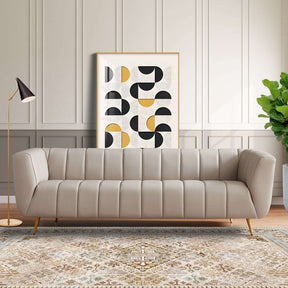LaMattina Genuine Italian Grey Leather Channel Tufted Sofa by Ashcroft Furniture at Eve Furniture