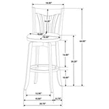 Lambert Dark Cherry Pub Height Swivel Bar Stool with Upholstered Seat by Coaster at Eve Furniture