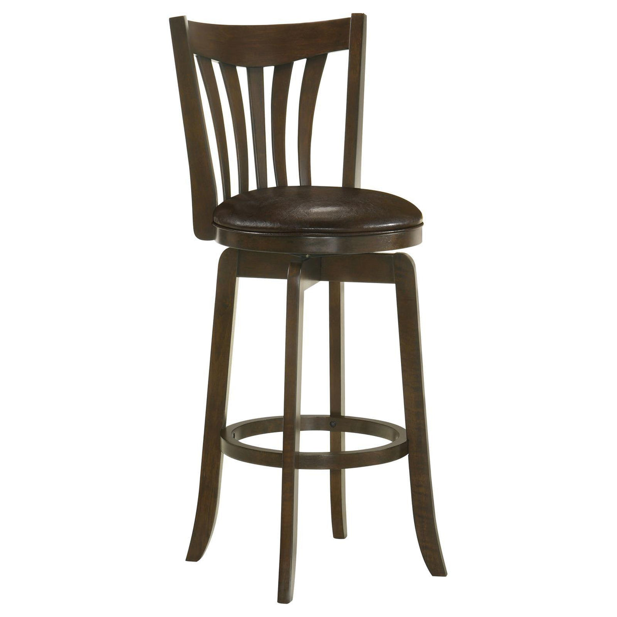 Lambert Dark Cherry Pub Height Swivel Bar Stool with Upholstered Seat by Coaster at Eve Furniture