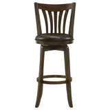 Lambert Dark Cherry Pub Height Swivel Bar Stool with Upholstered Seat by Coaster at Eve Furniture
