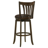 Lambert Dark Cherry Pub Height Swivel Bar Stool with Upholstered Seat by Coaster at Eve Furniture