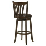 Lambert Dark Cherry Pub Height Swivel Bar Stool with Upholstered Seat by Coaster at Eve Furniture