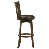 Lambert Dark Cherry Pub Height Swivel Bar Stool with Upholstered Seat by Coaster at Eve Furniture