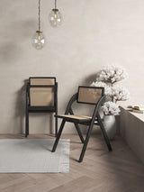 Lambinet Folding Dining Chair in Black and Natural Cane (set of 2) by Manhattan Comfort at Eve Furniture