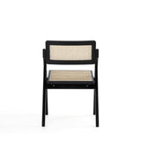 Lambinet Folding Dining Chair in Black and Natural Cane (set of 2) by Manhattan Comfort at Eve Furniture