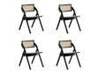 Lambinet Folding Dining Chair in Black and Natural Cane (set of 4) by Manhattan Comfort at Eve Furniture