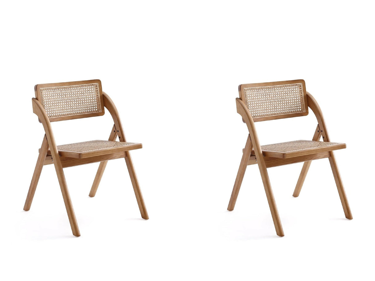Lambinet Folding Dining Chair in Nature Cane (set of 2) by Manhattan Comfort at Eve Furniture