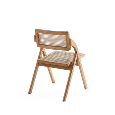 Lambinet Folding Dining Chair in Nature Cane (set of 2) by Manhattan Comfort at Eve Furniture