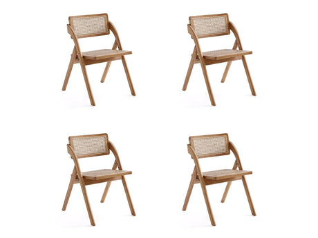 Lambinet Folding Dining Chair in Nature Cane (set of 4) by Manhattan Comfort at Eve Furniture