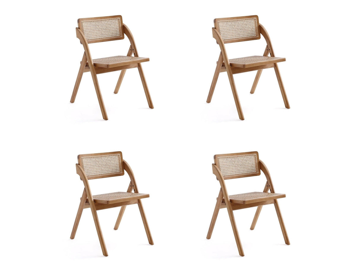 Lambinet Folding Dining Chair in Nature Cane (set of 4) by Manhattan Comfort at Eve Furniture
